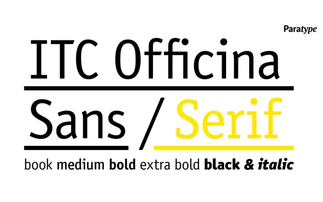 ITC Officina Sans specimen from ParaType