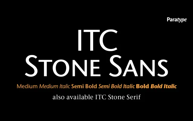 ITC Stone Sans specimen from ParaType