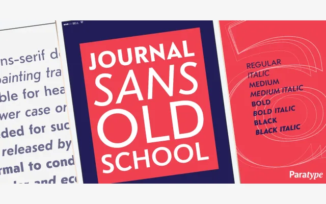 Journal Sans Old School specimen from ParaType