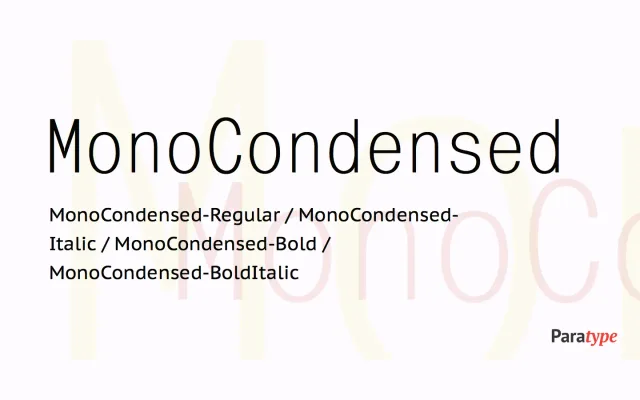 MonoCondensed specimen from ParaType