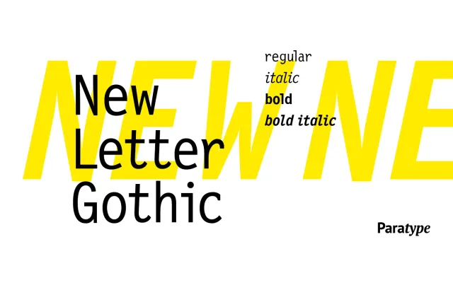 New Letter Gothic specimen from ParaType