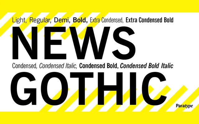 News Gothic specimen from ParaType