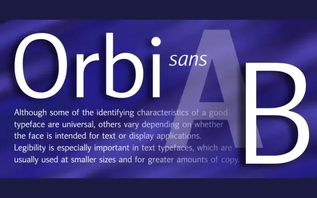 Orbi Sans specimen from ParaType