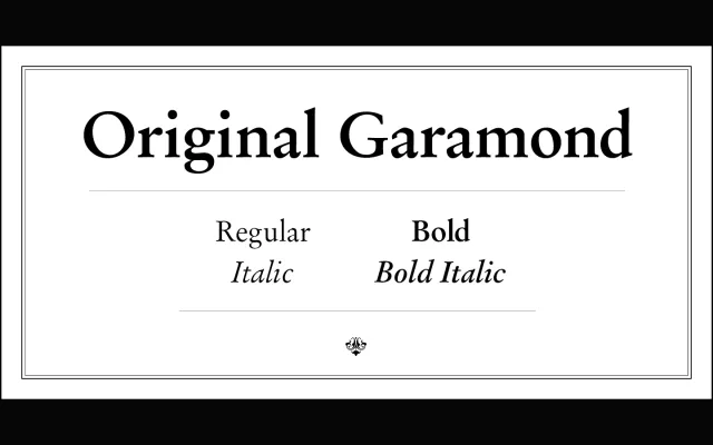 Original Garamond specimen from ParaType