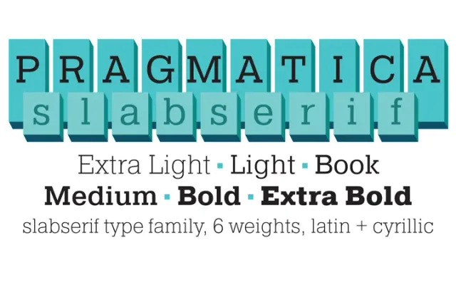 Pragmatica Slabserif specimen from ParaType