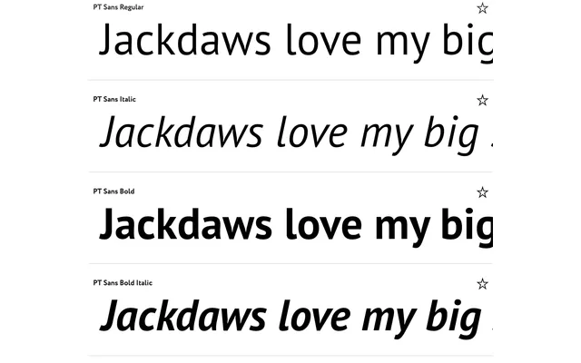 PT Sans specimen from ParaType