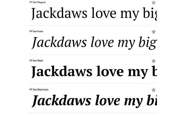 PT Serif specimen from ParaType