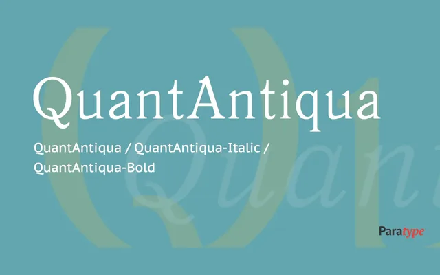 Quant Antiqua specimen from ParaType