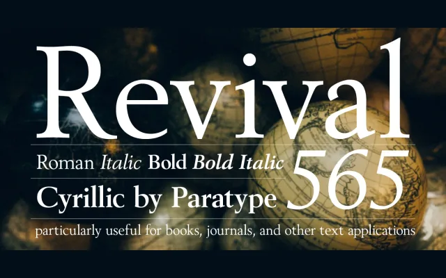 Revival 565 specimen from ParaType