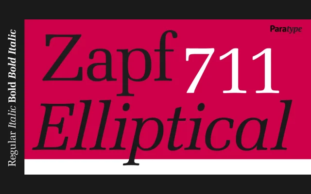 Zapf Elliptical 711 specimen from ParaType