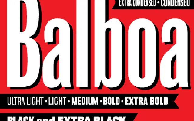 Balboa specimen from Parkinson Type Design