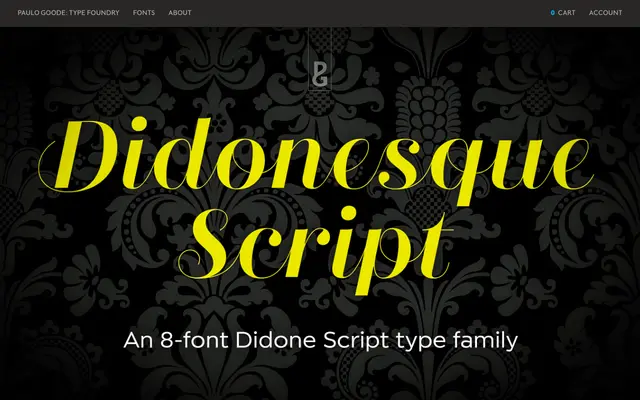 Didonesque Script specimen from Paulo Goode