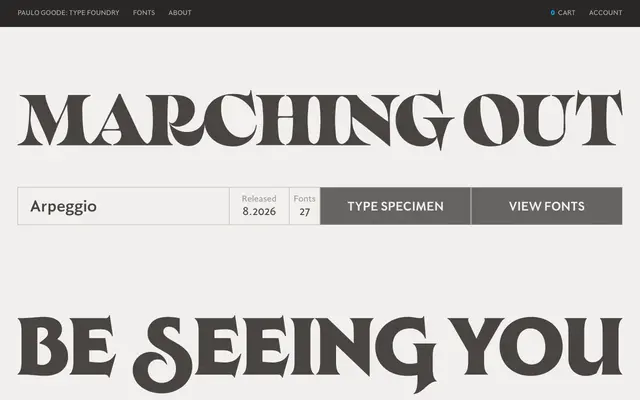 Paulo Goode Type Foundry specimen from Paulo Goode