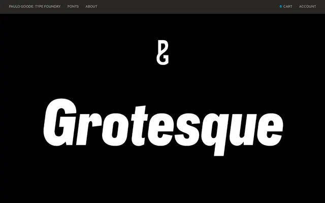 PG Grotesque specimen from Paulo Goode