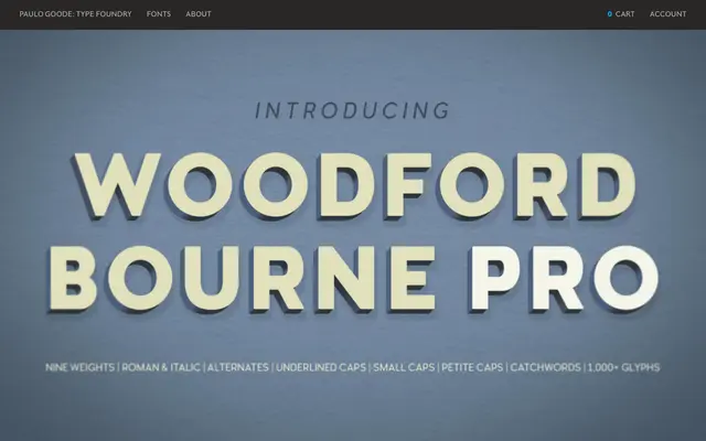 Woodford Bourne PRO specimen from Paulo Goode