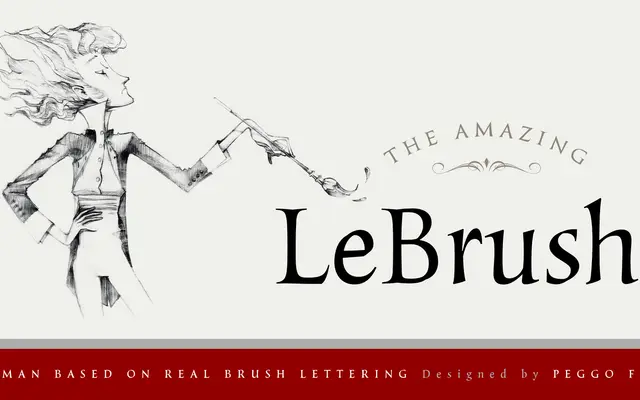 LeBrush specimen from Peggo Fonts