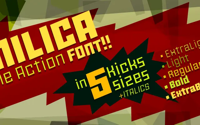 Milica specimen from Peggo Fonts