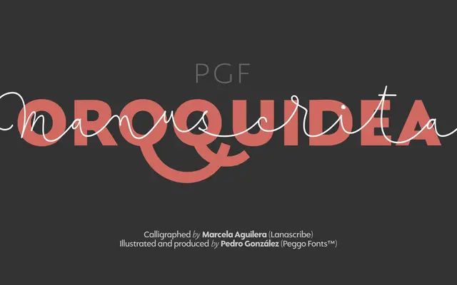 PGF-Orqquidea specimen from Peggo Fonts