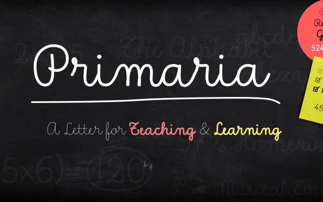 Primaria specimen from Peggo Fonts