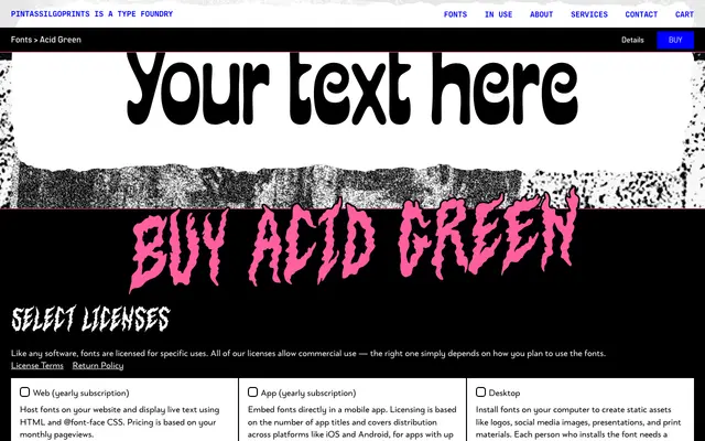 Acid Green specimen from PintassilgoPrints