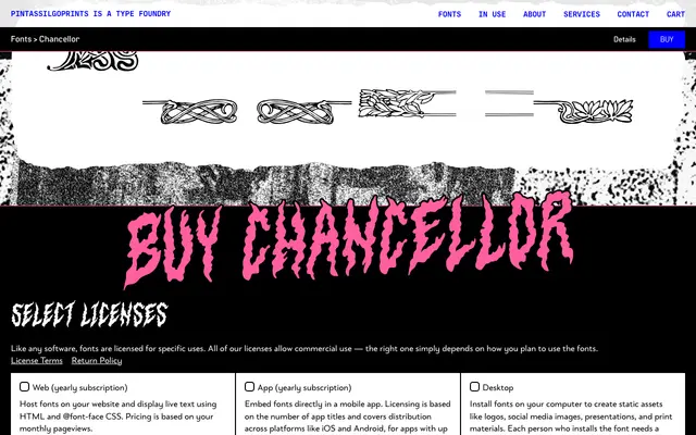 Chancellor specimen from PintassilgoPrints