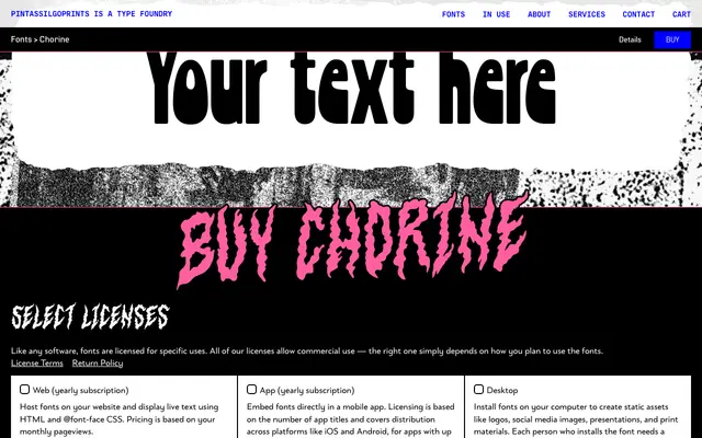Chorine specimen from PintassilgoPrints
