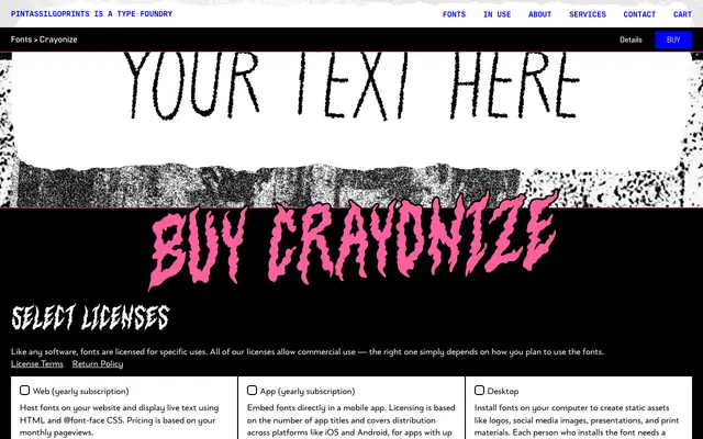 Crayonize specimen from PintassilgoPrints
