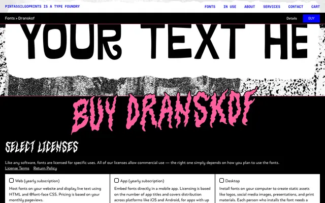 Dranskof specimen from PintassilgoPrints