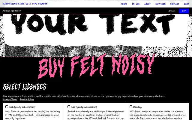 Felt Noisy specimen from PintassilgoPrints