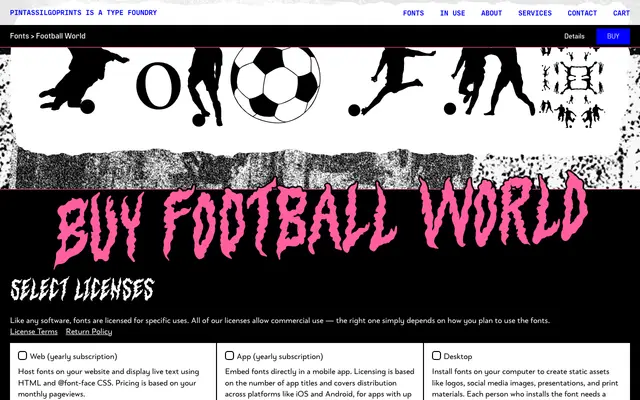 Football World specimen from PintassilgoPrints