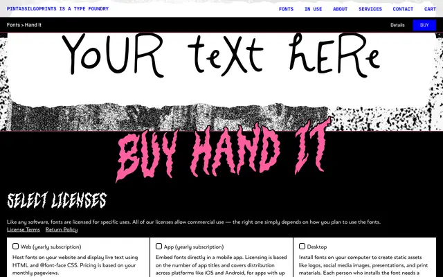 Hand It specimen from PintassilgoPrints