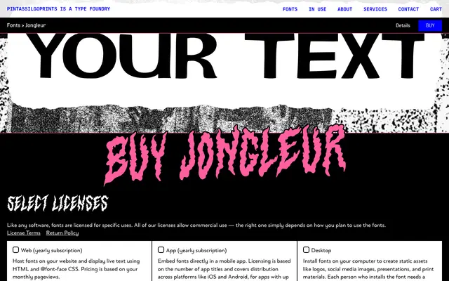 Jongleur specimen from PintassilgoPrints