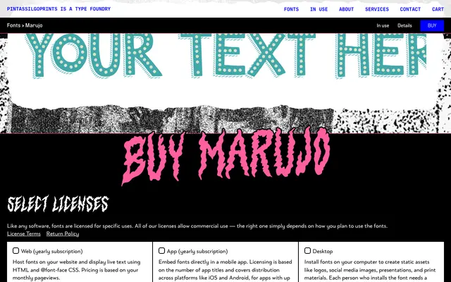Marujo specimen from PintassilgoPrints