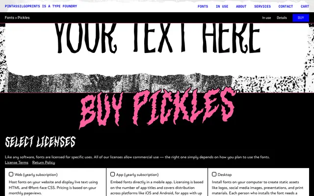 Pickles specimen from PintassilgoPrints