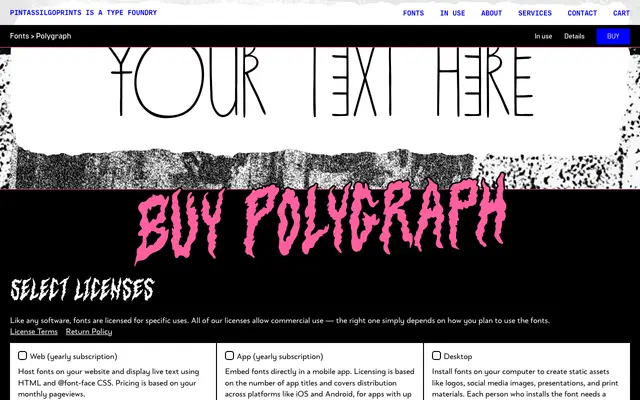 Polygraph specimen from PintassilgoPrints