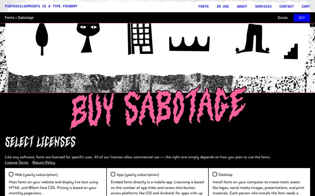 Sabotage specimen from PintassilgoPrints