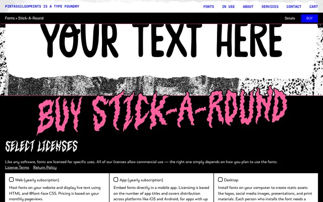 Stick-A-Round specimen from PintassilgoPrints