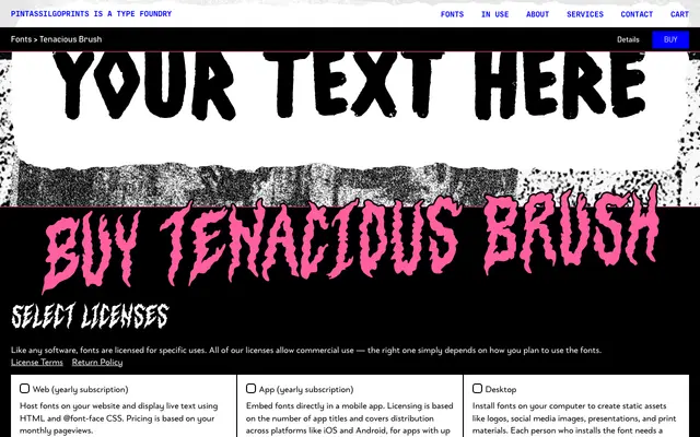 Tenacious Brush specimen from PintassilgoPrints