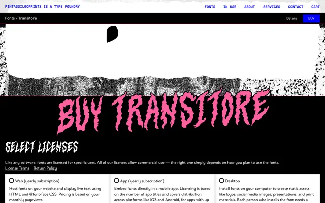 Transitore specimen from PintassilgoPrints
