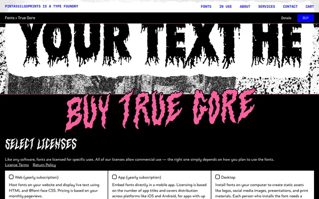 True Gore specimen from PintassilgoPrints