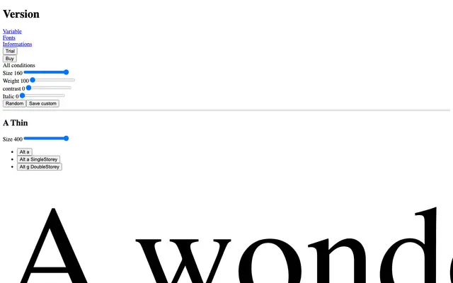Version specimen from Pizza Typefaces