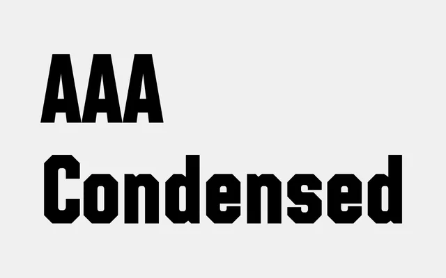 AAA Condensed specimen from Playtype