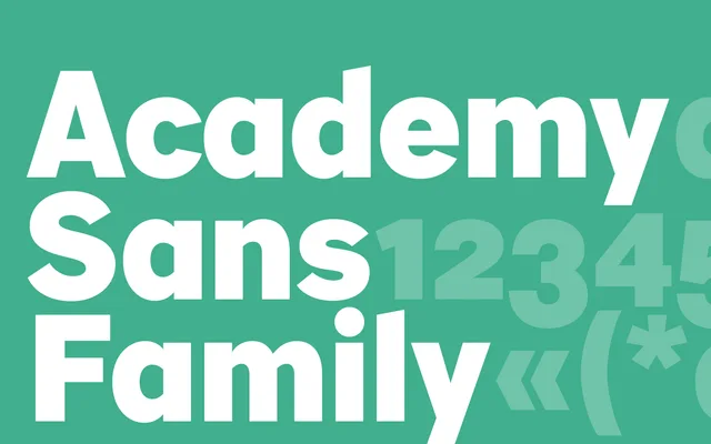 Academy Sans specimen from Playtype