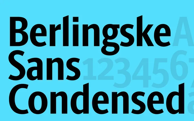 Berlingske Sans Condensed specimen from Playtype