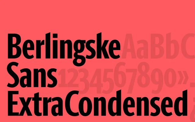 Berlingske Sans Extra Condensed specimen from Playtype