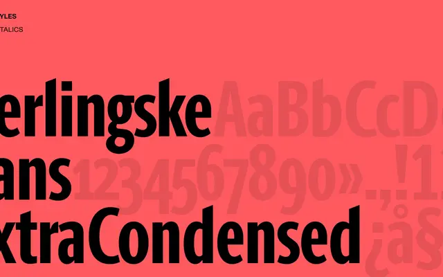 Berlingske Sans Extra Condensed specimen from Playtype