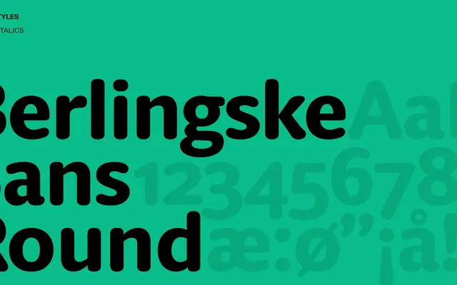 Berlingske Sans Round specimen from Playtype