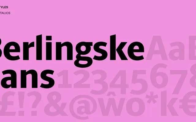Berlingske Sans specimen from Playtype