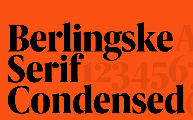 Berlingske Serif Condensed specimen from Playtype