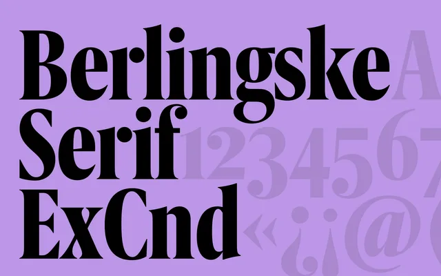 Berlingske Serif Extra Condensed specimen from Playtype